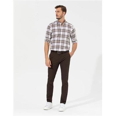 Brown Slim Fit Canvas Bloys