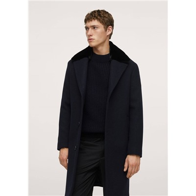 Abrigo cuello pelo -  Hombre | MANGO OUTLET España