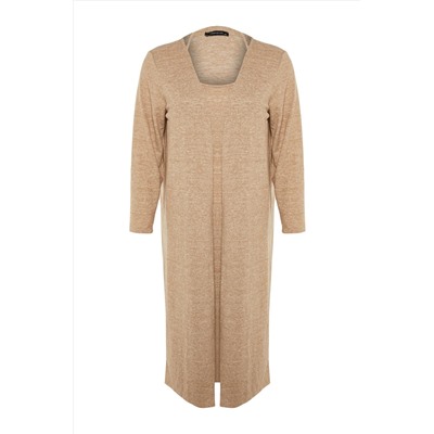 Beige Yumoş Cardigan-Elbise вязание 2 куска большого размера платье tbbaw23ah00004