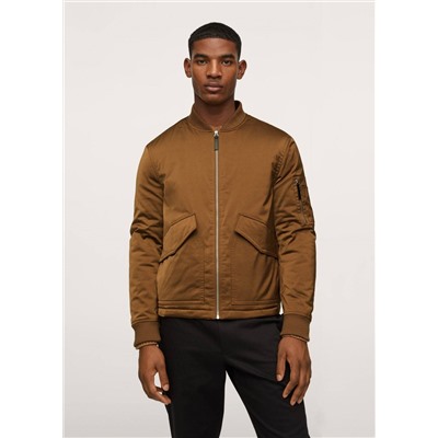 Chaqueta bomber satinada -  Hombre | MANGO OUTLET España