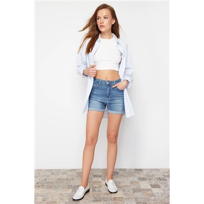 Blue Fold Folding Denim Shorts Twoss24sr00100