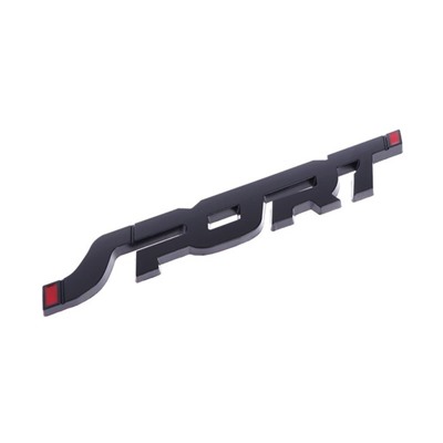 Наклейка на авто SPORT, металлическая, 14×2 см, черный