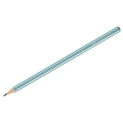 Карандаш ч/г Faber-Castell "Sparkle" В, трехгранный, заточен., голубой металлик