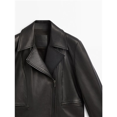 Cazadora biker piel negra