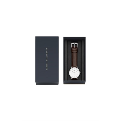 Reloj de cuarzo de piel Classic Bristol 36 mm - Marrón