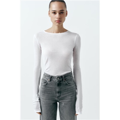 JEANS TRF WIDE LEG TIRO ALTO