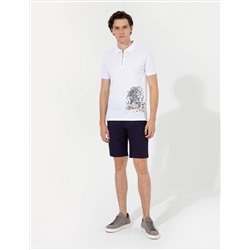 Бермудские шорты с темно -синим Slim Fit Bermud