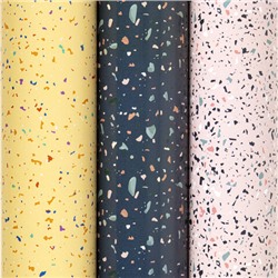 Бумага упаковочная мелованная НАБОР 3 шт., "Terrazzo", 70х100 см, 3 дизайна, ЗОЛОТАЯ СКАЗКА, 592066