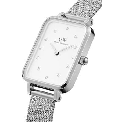 Reloj de cuarzo de acero Sterling - Plateado y blanco