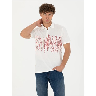 Ecru Slim Fit Polo Yaka T -For