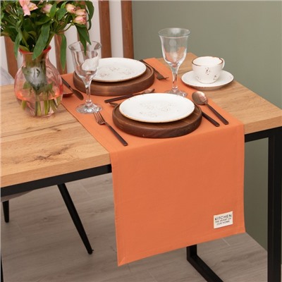 Дорожка на стол Этель Kitchen 40×150 см, оранжевый, 100% хлопок, саржа 220 г/м²