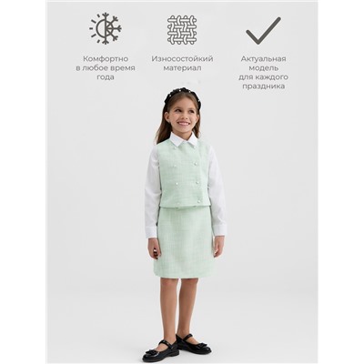 Жилетка для девочки, MINAKU :Party Dress, цвет зеленый, рост 140 см