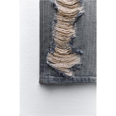 JEANS TRF WIDE LEG ROTOS TIRO MEDIO