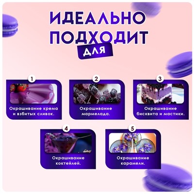 Пищевой краситель Top Decor гелевый «Фиалковый», 100 г