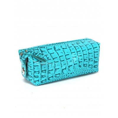 Косметичка Croco-К-721 натуральная кожа (1 отдел),  бирюза кайман (72)  263531