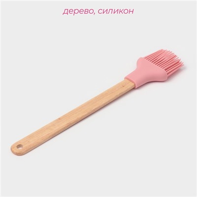Кисть Доляна «Эко», 28×5 см, силикон, розовая