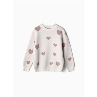 Джемпер детский KAFTAN Love, размер 34 (122-128 см), бежевый