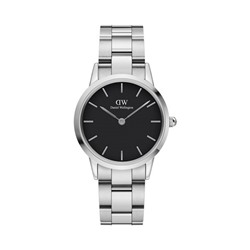 Reloj de cuarzo de acero Iconic Link - 32 mm - Plateado y negro