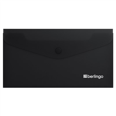 Папка-конверт на кнопке Berlingo "Soft Touch", C6, 200мкм, софт-тач, черная