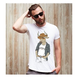 Футболка с принтом "Cowboy Bull vintage" бык
