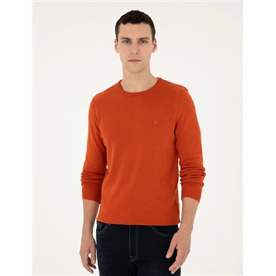 Orange Slim Fit Bike Bike Basic Knitwear Kazakh