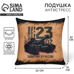 Подушка декоративная антистресс «Защитник Отечества, с 23 февраля», 21х20 см