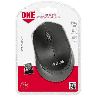 Мышь беспроводная Smartbuy ONE 340AG, бордовый, 3btn+Roll