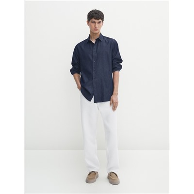 Camisa denim 100% algodón slim fit