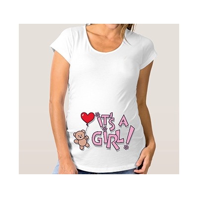 Футболка для будущей мамы "Its a Girl" мишка