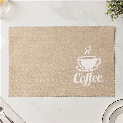 Салфетки сервировочные на стол Доляна Coffee, 4 шт, 44×29 см, бежевые