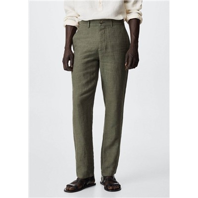 Pantalón lino slim fit -  Hombre | MANGO OUTLET España
