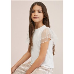 Camiseta manga corta tul -  Niña | MANGO OUTLET España