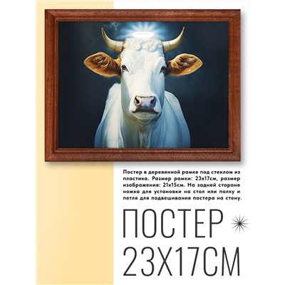 POSG-0240 Постер в рамке 23x17см Корова