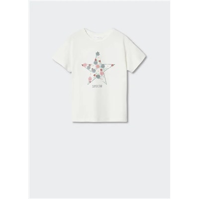 Camiseta flores relieve -  Niña | MANGO OUTLET España