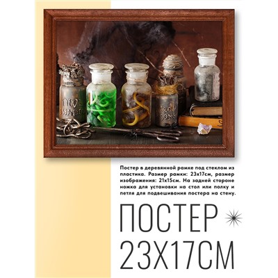 POSG-0117 Постер в рамке 23x17см Магические флаконы