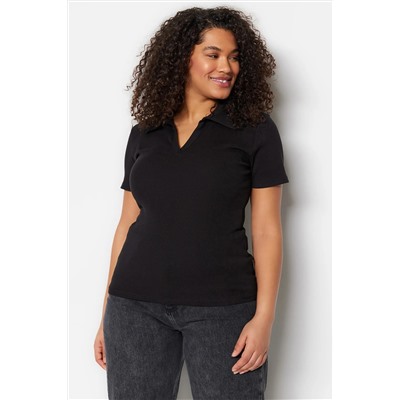 Черный поло Яка, сидящий на теле Wicking Blouse TBBSS22BZ0750
