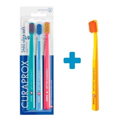 Набор  3+1 зубных щёток CURAPROX 5460 Ultrasoft