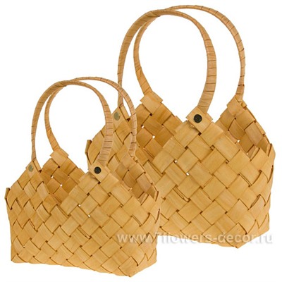 Набор корзин плетеных (дерево), 31x11xН13/27 см, 24x14xН11/25 см, (2 шт)
