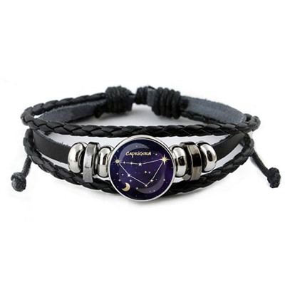 BSK-0321 Кожаный браслет Знаки Зодиака - Козерог