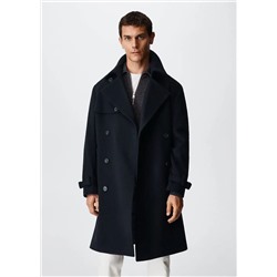 Abrigo lana virgen -  Hombre | MANGO OUTLET España