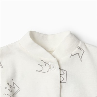Песочник Bloom Baby Короны с кор. рукавом, р. 62 см, молочный
