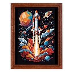 POSV-0483 Постер в рамке 17x23см Полёт в космос