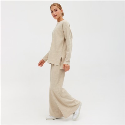 Костюм женский (джемпер, брюки) MINAKU: Casual Collection цвет бежевый, размер 48 (рост 170)