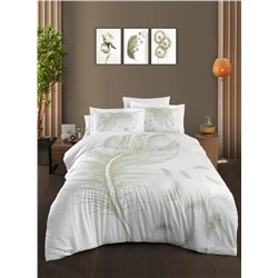 Постельное белье Карвен Stripe Satin с цветным принтом семейное N251-SB014 (7пр.) (Акция)