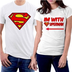 Парные футболки "Superman / I am with Superman"
