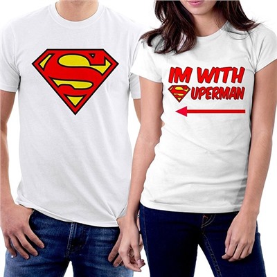 Парные футболки "Superman / I am with Superman"