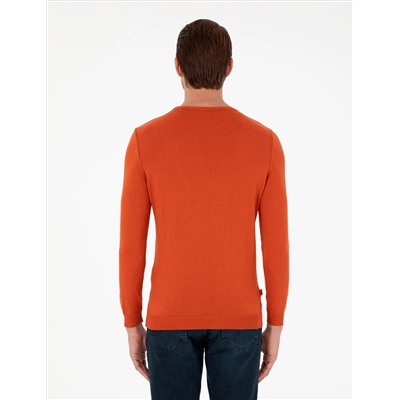 Orange Slim Fit Bike Bike Basic Knitwear Kazakh