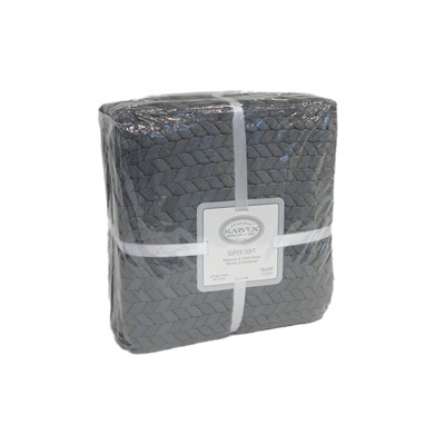 Плед KARVEN Super Soft BENZIA 200*220 п/э евро Р 944 т.серый (Акция).