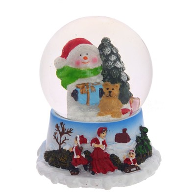 Фигурка декор в стекл шаре "Дед Мороз/Снеговик", D4,5 см, L5 W5 H6 см