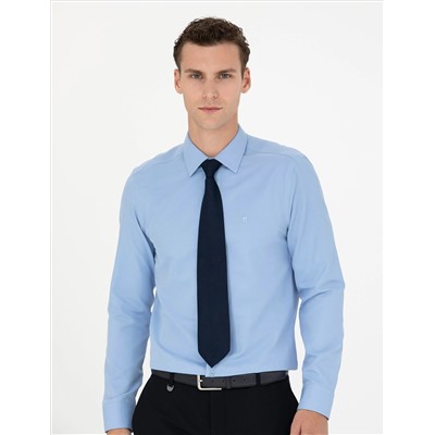 Blue Slim Fit Basic рубашка основная рубашка